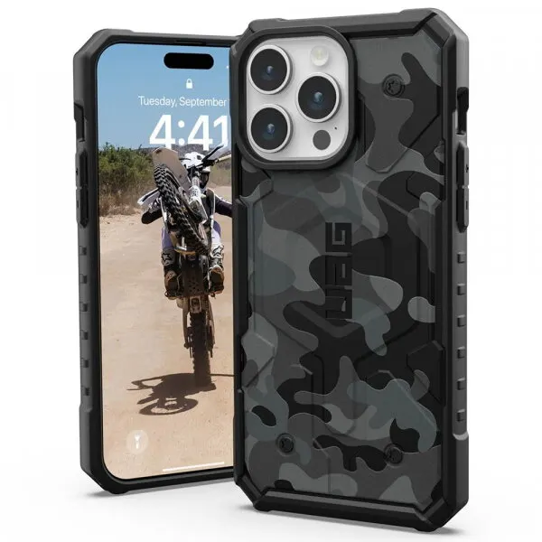 Urban Armor Gear Husa MagSafe pentru Apple iPhone 15 Pro, Urban Armor Gear, Pathfinder SE Midnight Camo, Camuflaj