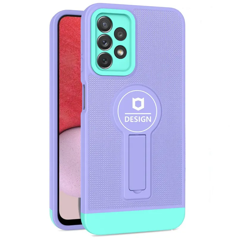 Samsung, Husa Armor Design cu Stand pentru Samsung Galaxy A03, Mov / Albastru
