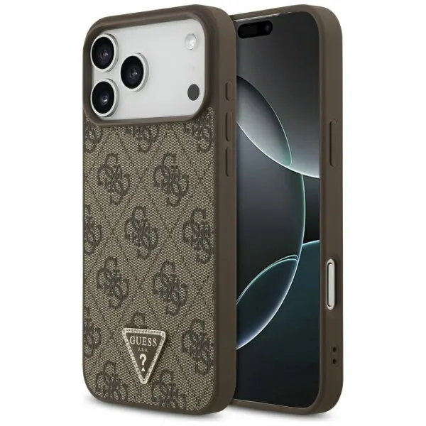 Guess Husa MagSafe pentru Apple iPhone 18 Pro Max / 17 Pro Max, Guess, 4G Triangle Strass, Maro