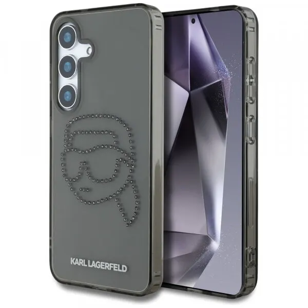 Karl Lagerfeld Husa pentru Samsung Galaxy S25 S931, Karl Lagerfeld, IML Rhinestones Karl's Head, Neagra