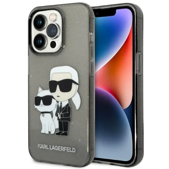 Karl Lagerfeld Husa pentru Apple iPhone 14 Pro Max, Karl Lagerfeld, Glitter Karl & Choupette, Neagra