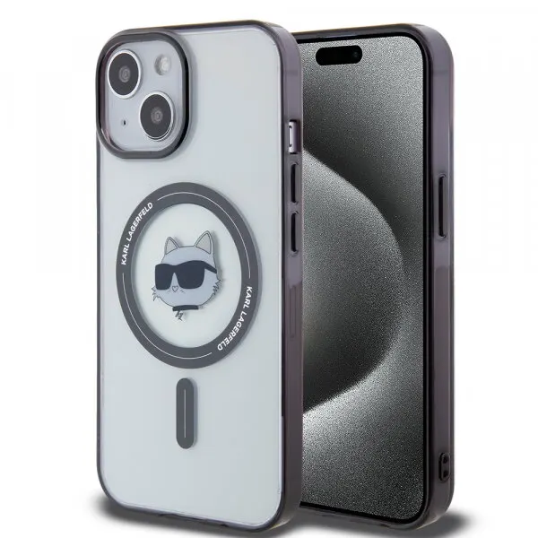 Karl Lagerfeld Husa MagSafe pentru Apple iPhone 15 Plus, Karl Lagerfeld, IML Choupette's Head, Transparenta