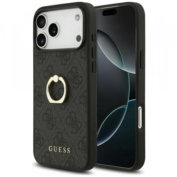 Guess Husa pentru Apple iPhone 17 Pro Max, Guess, 4G Ring Stand, Neagra