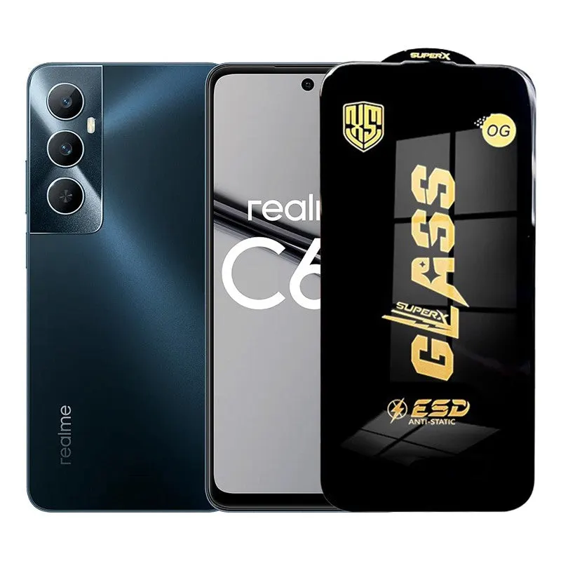 Flippy, Folie de Protectie pentru Realme C65, Flippy, Sticla Securizata ESD, Margini Negre