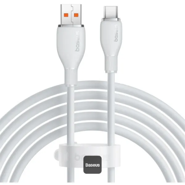 BASEUS Cablu alimentare si date Baseus Pudding Series, Fast Charging Data Cable pentru smartphone, USB la USB Type-C 100W, 1.2m, alb