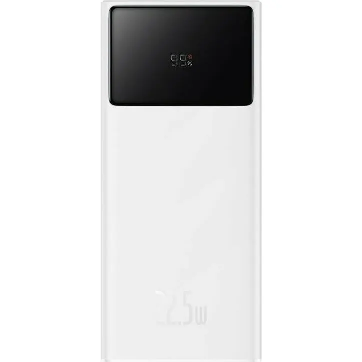 BASEUS Baterie portabila Baseus Star-Lord Digital Display, 2 x USB, 1 x USB-C, 30000mAh, 22.5 W, Alb