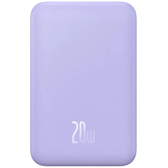 BASEUS Baterie externa Baseus Magnetic Mini Wireless, 5000 mAh, Incarcare rapida, 20W, cablu USB-C inclus, Mov