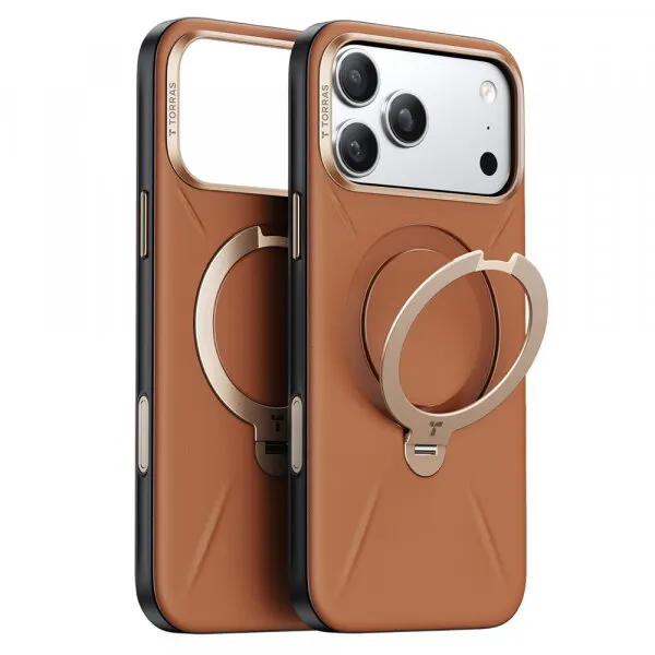 Torras Husa MagSafe pentru Apple iPhone 18 Pro / 17 Pro, Torras, QPRO Leather, Maro