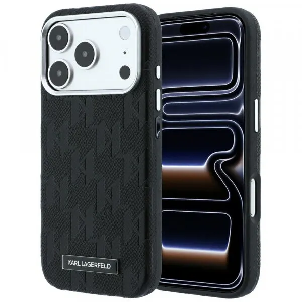 Karl Lagerfeld Husa MagSafe pentru Apple iPhone 18 Pro / 17 Pro, Karl Lagerfeld, Grained Mono Resin Logo, Neagra
