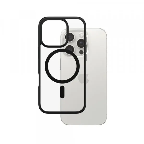 Panzerglass Husa MagSafe pentru Apple iPhone 16 Pro, PanzerGlass, Frame, Transparenta Neagra
