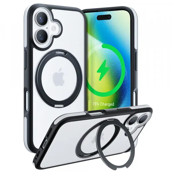 Torras Husa MagSafe pentru Apple iPhone 16 Plus, Torras, Ostand R Fusion, Neagra