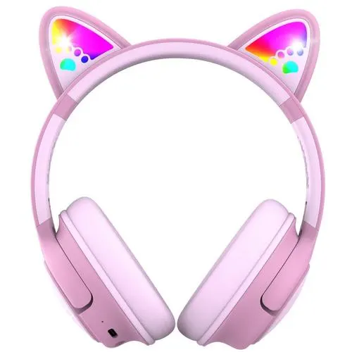 Casti pentru copii PowerLocus Wireless Bobo Cat Ears (Roz)