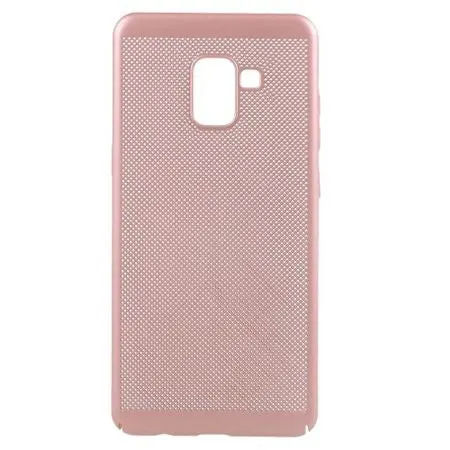 Samsung, Husa Samsung Galaxy A8 2018 Ultra Slim cu aerisire Roz Auriu