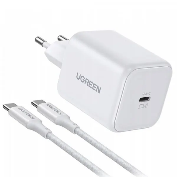 Ugreen Incarcator Retea cu Cablu USB-C UGREEN X524 (65055), 45W, 3A, 1 x USB-C, Alb