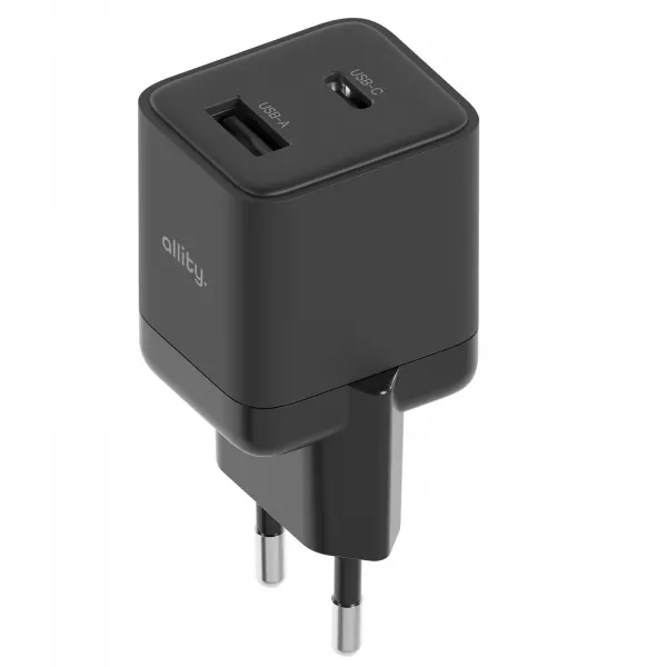 Allity Incarcator Retea Allity. ATC-01-30WAC Mini, 30W, 3A, 1 x USB-A - 1 x USB-C, Negru