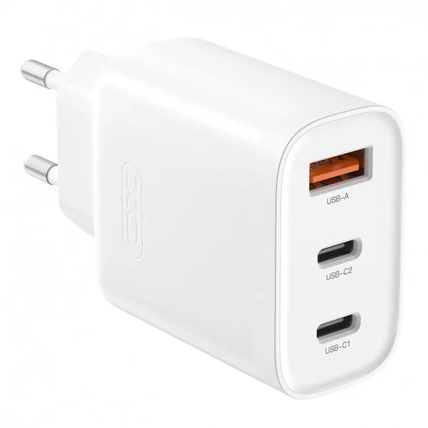 XO Design Incarcator Retea XO Design L117, 45W, 3A, 1 x USB-A - 2 x USB-C, Alb