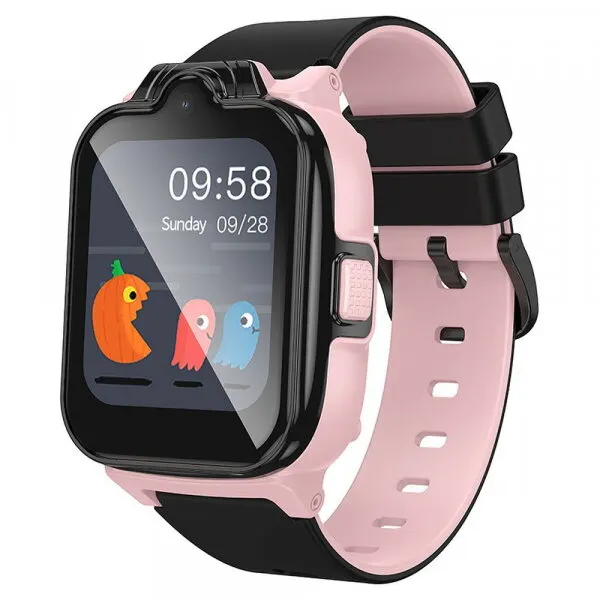 HOCO Ceas Inteligent pentru copii HocoY104, Ecran HD 1.69, Camera 8MP, GPS, Wi-Fi, IP65, 4G, microSIM, Roz-Negru