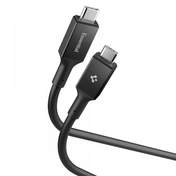 Spigen Cablu Date si Incarcare USB-C - USB-C Spigen EB10020CC, 100W, 2m, Negru