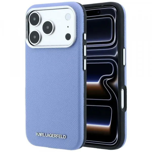 Karl Lagerfeld Husa MagSafe pentru Apple iPhone 18 Pro Max / 17 Pro Max, Karl Lagerfeld, Grained Elongated Logo, Albastra