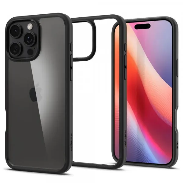 Spigen Husa pentru Apple iPhone 16 Pro, Spigen, Ultra Hybrid, Neagra Mata ACS08125
