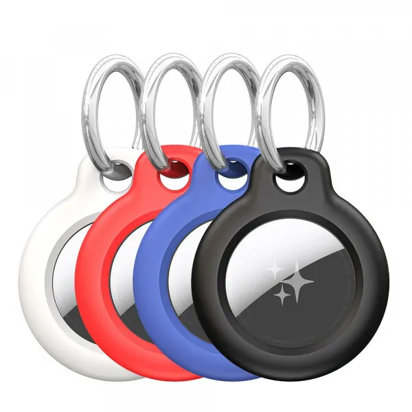 DUX DUCIS Husa DUX DUCIS Secure pentru Apple AirTag, Set 4 bucati, Neagra / Alba / Albastra / Rosie