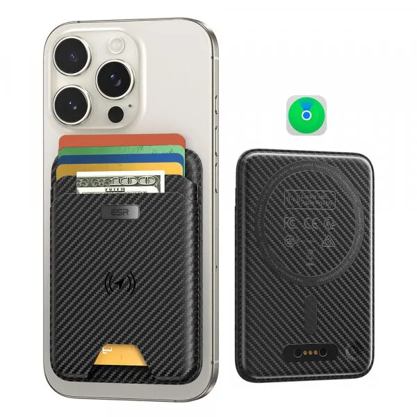ESR Portofel Magsafe, ESR, Classic Geo Carbon, Negru