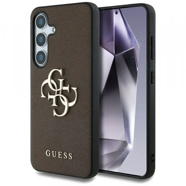 Guess Husa pentru Samsung Galaxy S25 S931, Guess, 4G Grained Big and Classic Logo, Maro