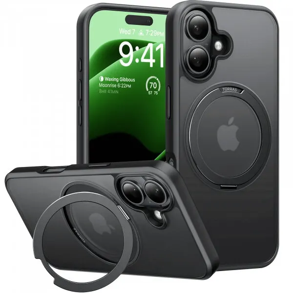 Torras Husa MagSafe pentru Apple iPhone 16 Plus, Torras, Ostand Pro, Neagra