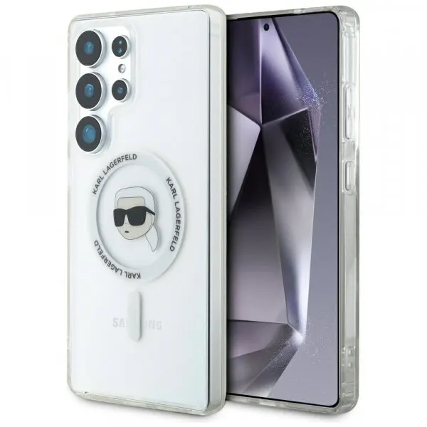 Karl Lagerfeld Husa MagSafe pentru Samsung Galaxy S25 Ultra S938, Karl Lagerfeld, IML Karl's Head, Alba