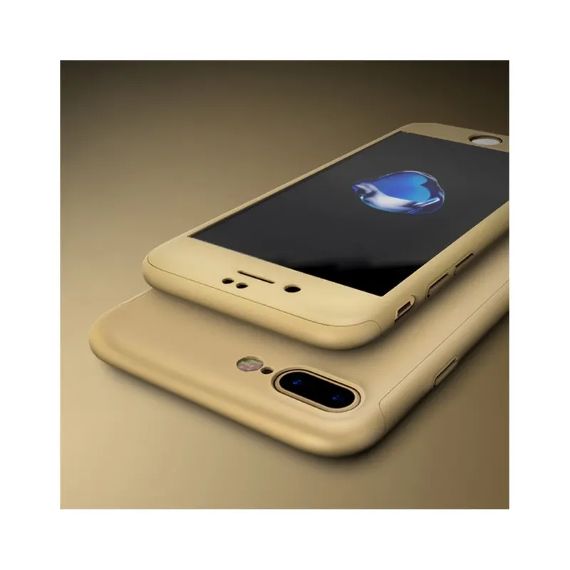 Apple, Husa Apple iPhone 7 Plus IPAKY Full Cover 360 Auriu + Folie Cadou