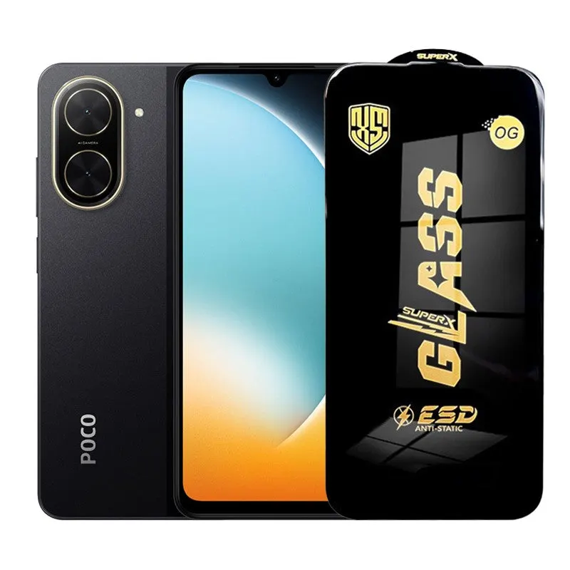 Flippy, Folie de Protectie pentru Xiaomi Poco C71, Flippy, Sticla Securizata ESD, Margini Negre