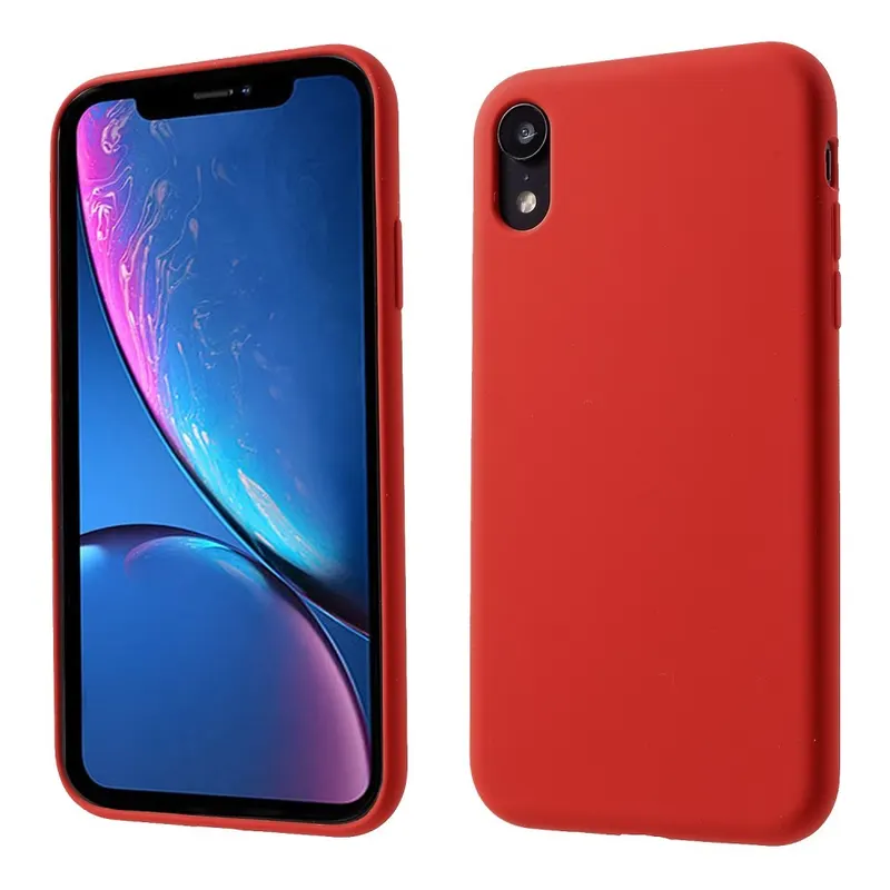 Apple, Husa protectie compatibila cu Apple iPhone XR Liquid Silicone Case Rosu