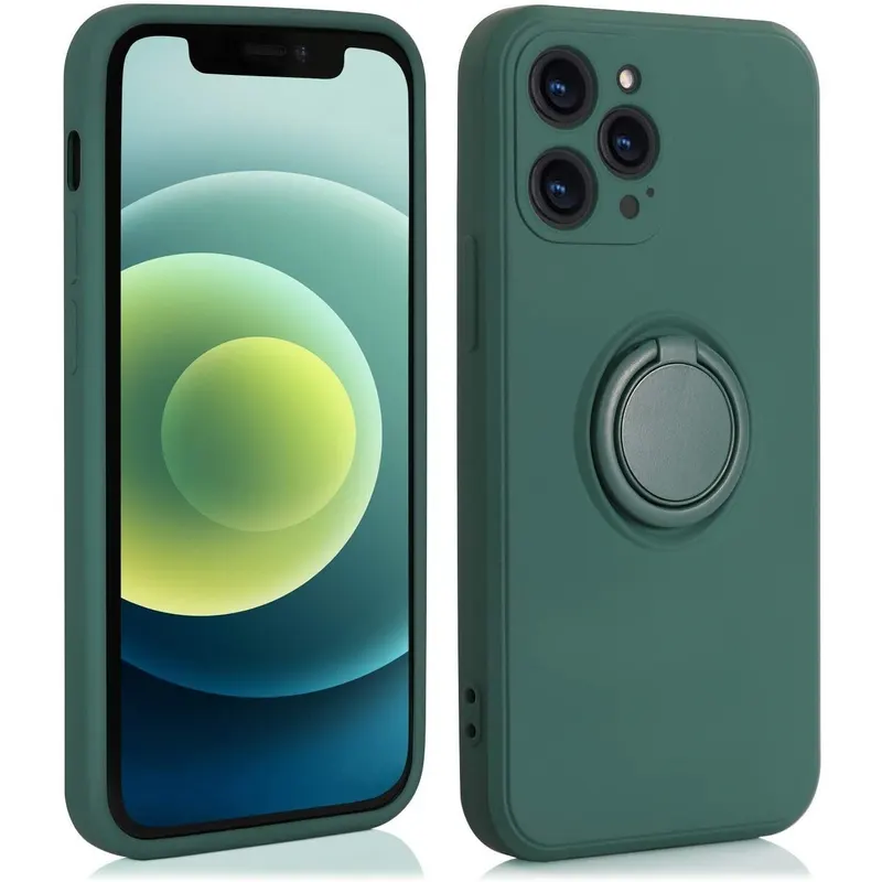 Flippy, Husa protectie Flippy compatibila cu Huawei P40 Lite E Liquid Silicone Ring cu suport rotat