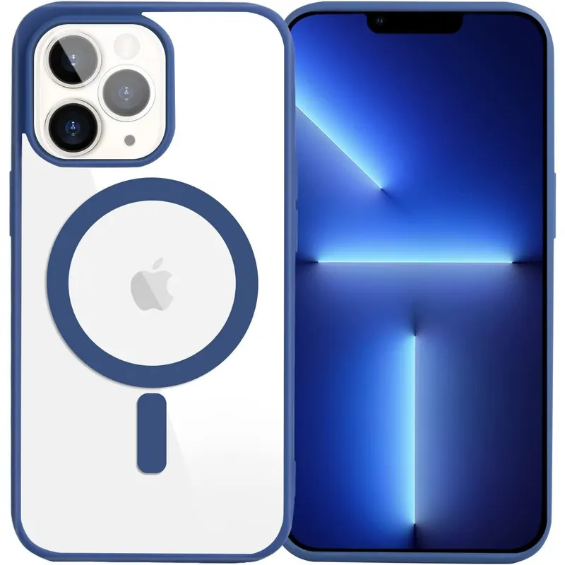 Husa MagSafe pentru Apple iPhone 14 Pro, Full Cover, Frosted Acrylic Color Big Hole, Magnetica, Incarcare Wireless