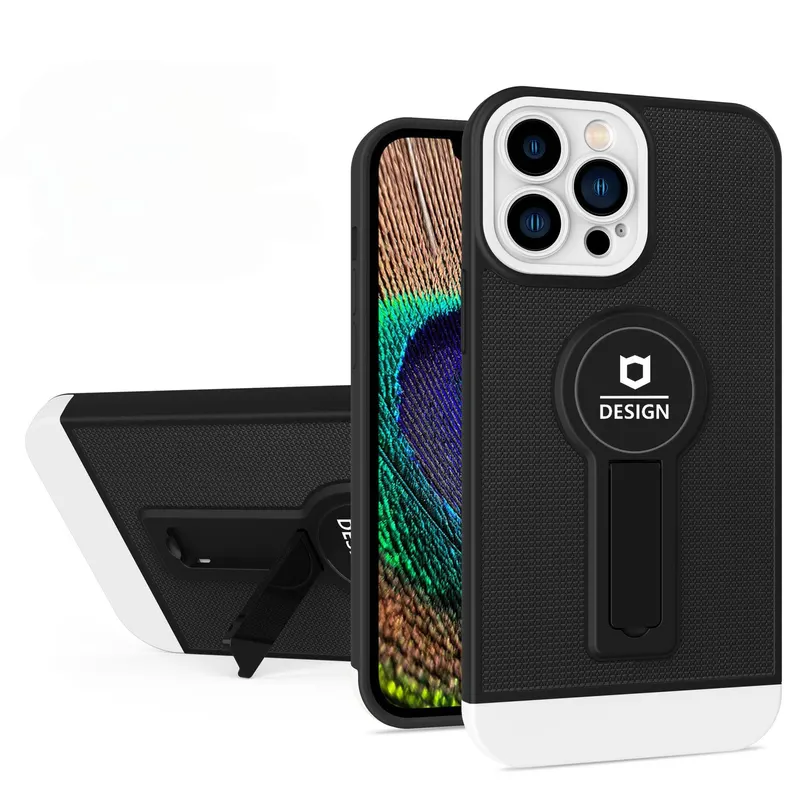 Flippy, Husa Armor Design cu Stand pentru Samsung S21 FE Negru / Alb, Suport Auto Magnetic
