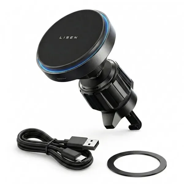 Lisen Incarcator Auto Wireless Lisen, 15W, 1.67A, Negru YL0225070006