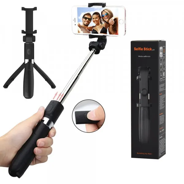 techsuit Selfie Stick Bluetooth Techsuit L01s, Universal, Negru