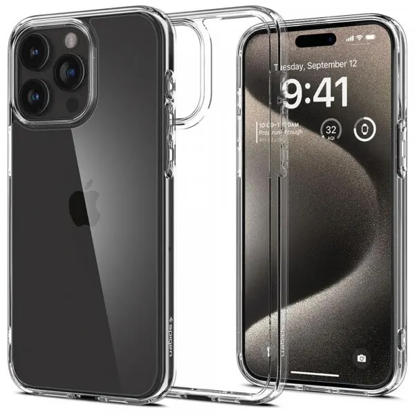 Spigen Husa pentru Apple iPhone 15 Pro Max, Spigen, Ultra Hybrid, Transparenta ACS06565