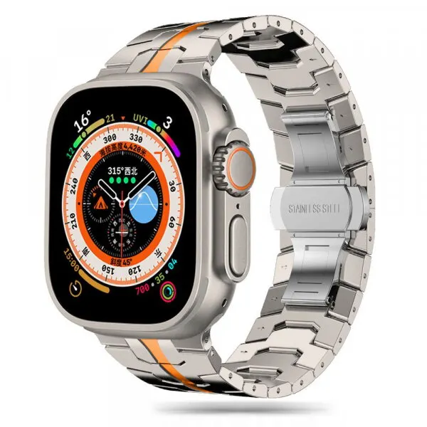 techsuit Curea Techsuit W063 pentru Apple Watch 49mm / 46mm / 45mm / 44mm / 42mm Series, Portocalie