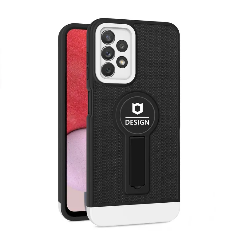 Flippy, Husa Armor Design cu Stand pentru iPhone 12, Negru / Alb, Suport Auto Magnetic