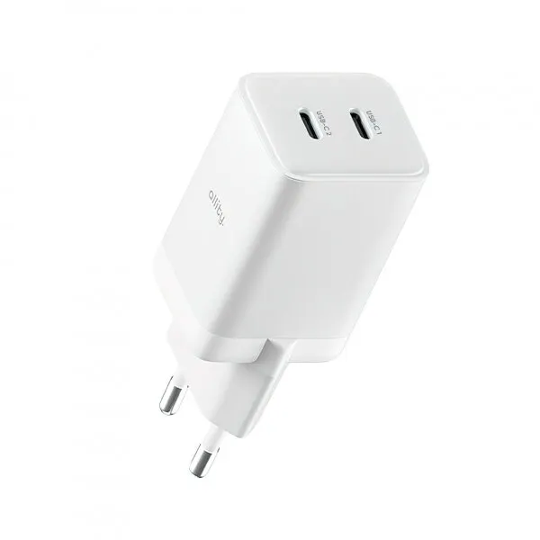 Allity Incarcator Retea Allity. ATC-01-45WCC Fast, 45W, 3A, 2 x USB-C, Alb