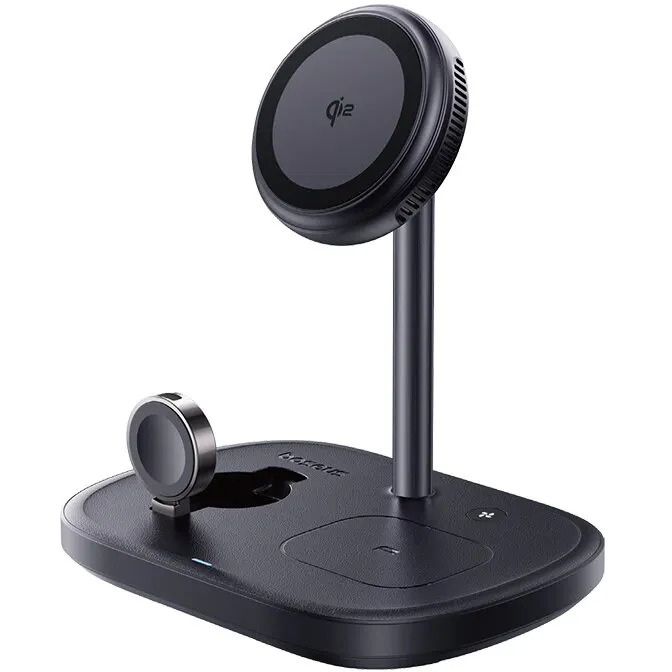 BASEUS Incarcator wireless Baseus EnerFill FS41 3-in-1 TEC Cooling 22.5W, cablu USB-C 1m inclus, Negru