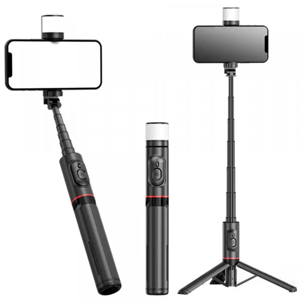 techsuit Selfie Stick Bluetooth Techsuit Q12S, Universal, Negru