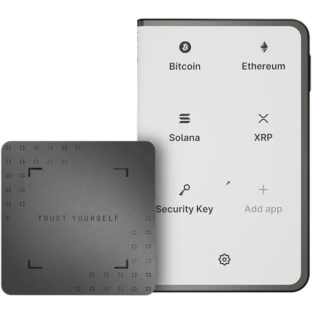 Ledger Portofel hardware criptomonede Ledger Stax cu Recovery Key, ecran curbat E Ink 3.7 inch, incarcare Qi, Graphite