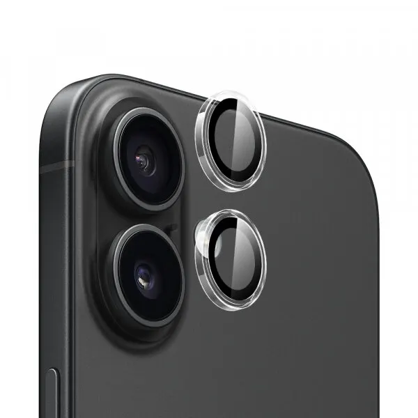 Blueo Folie de protectie Camera Spate Blueo Metal Frame pentru Apple iPhone 16 Plus / 16, Sticla Securizata, Transparenta