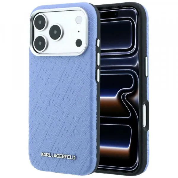 Karl Lagerfeld Husa MagSafe pentru Apple iPhone 18 Pro Max / 17 Pro Max, Karl Lagerfeld, Grained Metal Logo, Albastra