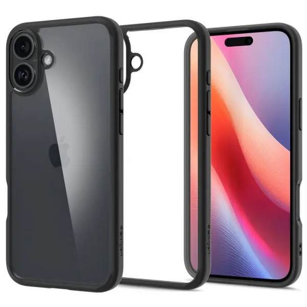 Spigen Husa pentru Apple iPhone 16, Spigen, Ultra Hybrid, Neagra Mata ACS08201