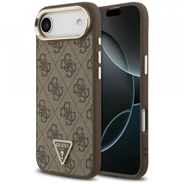 Guess Husa pentru Apple iPhone 17 Air, Guess, 4G Triangle Logo, Maro Aurie