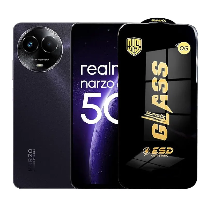 Flippy, Folie de Protectie pentru Realme Narzo 60x, Flippy, Sticla Securizata ESD, Margini Negre