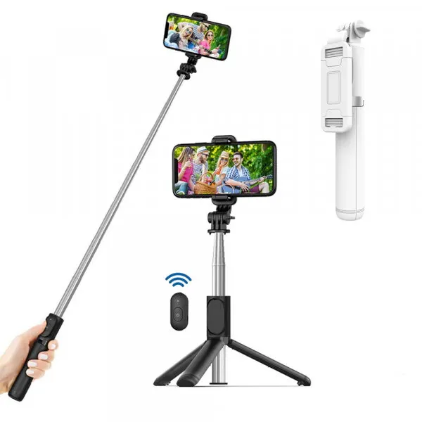 techsuit Selfie Stick Bluetooth Techsuit Q01, Universal, Alb